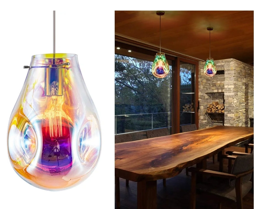 Modern Glass Island Pendant Light Lava Irregular Shape Chic 1 Light Chandelier Colorful Contemporary Hanging Ceiling Lighting for Kitchen Island Living Dining Room Bedroom