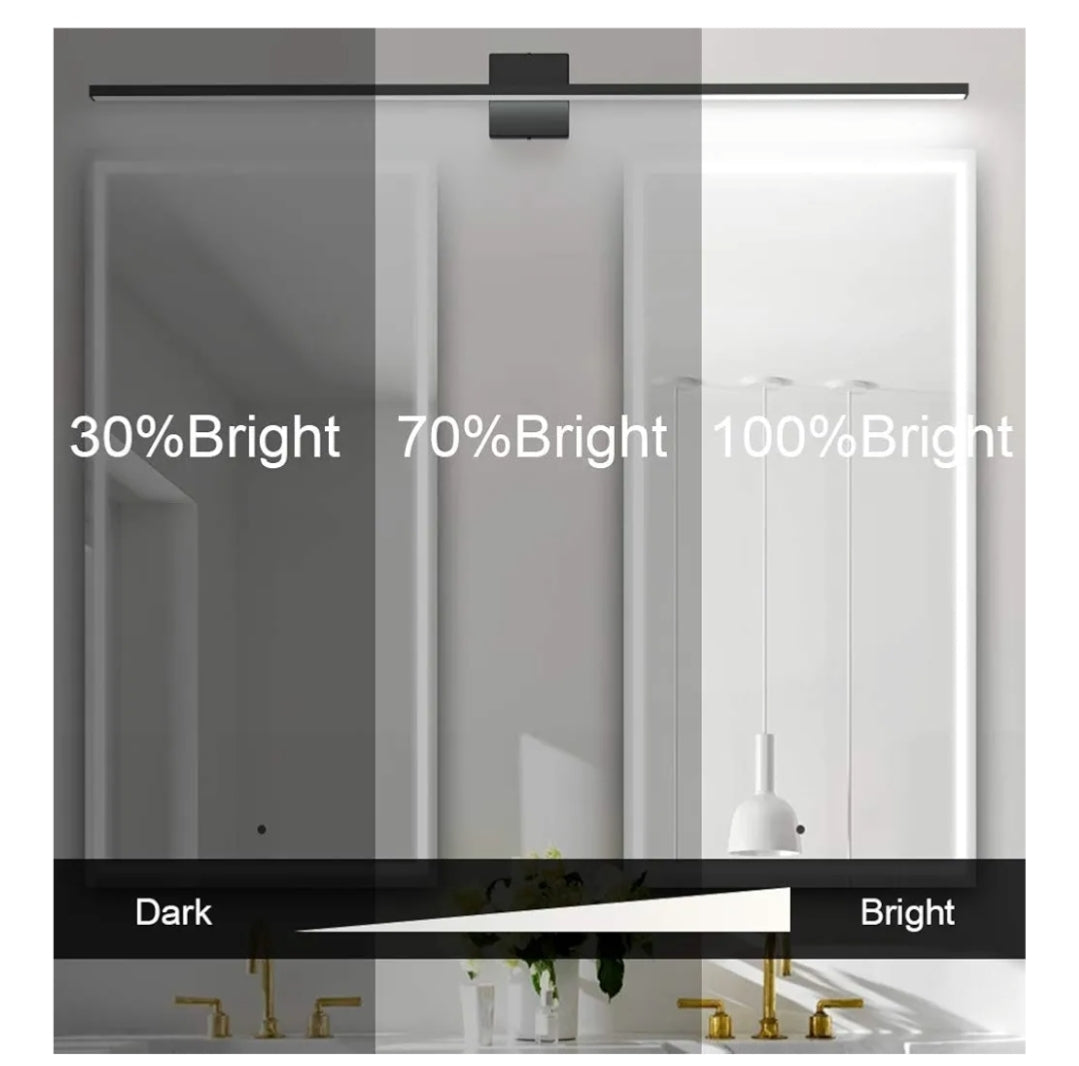 Ralbay 48inch Dimmable Modern LED Black Vanity Light 46W Frosted Aluminum for Bathroom Vanity Lighting Fixtures Cool White 6000K
