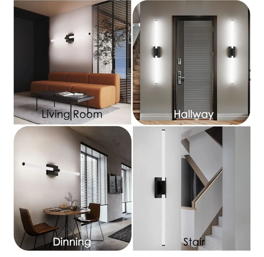 40 inch Modern Black LED Vanity Light Bathroom Light Fixtures Over Mirror Modern Wall Bar Light Wall Sconce Vanity Lighting 5500K 32W for Bathroom, Bedroom, Hallway, Kitchen
