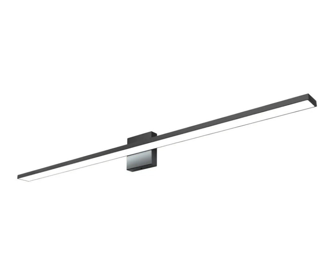 Ralbay 48inch Dimmable Modern LED Black Vanity Light 46W Frosted Aluminum for Bathroom Vanity Lighting Fixtures Cool White 6000K
