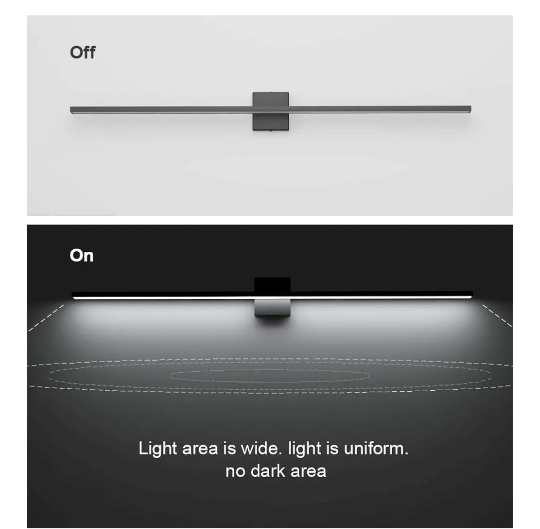 Ralbay 48inch Dimmable Modern LED Black Vanity Light 46W Frosted Aluminum for Bathroom Vanity Lighting Fixtures Cool White 6000K