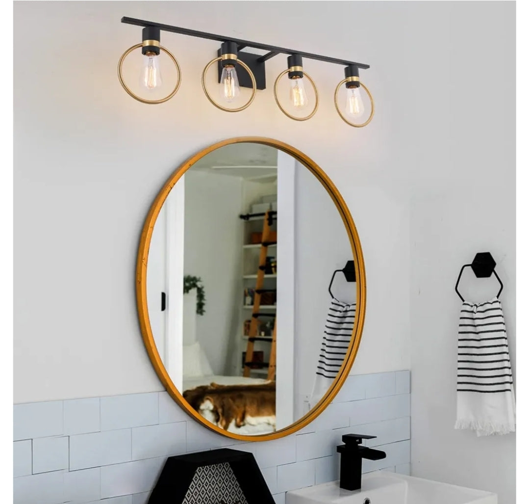 Vanity Light Fixtures, 4-Light E26, Over-Mirror Lighting, Iron, Bathroom, Bedroom, Makeup, Wall Sconce (Bulbs Not Included)