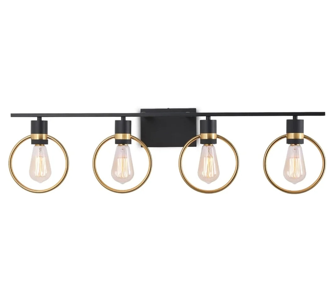 Vanity Light Fixtures, 4-Light E26, Over-Mirror Lighting, Iron, Bathroom, Bedroom, Makeup, Wall Sconce (Bulbs Not Included)