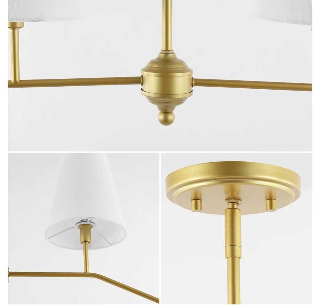JONATHAN Y JYL7913A Signe 47.5" 4-Light Classic Minimalist Iron Linear LED Pendant, Gold Paintingfor Kitchen Island, Dining Room and Office
