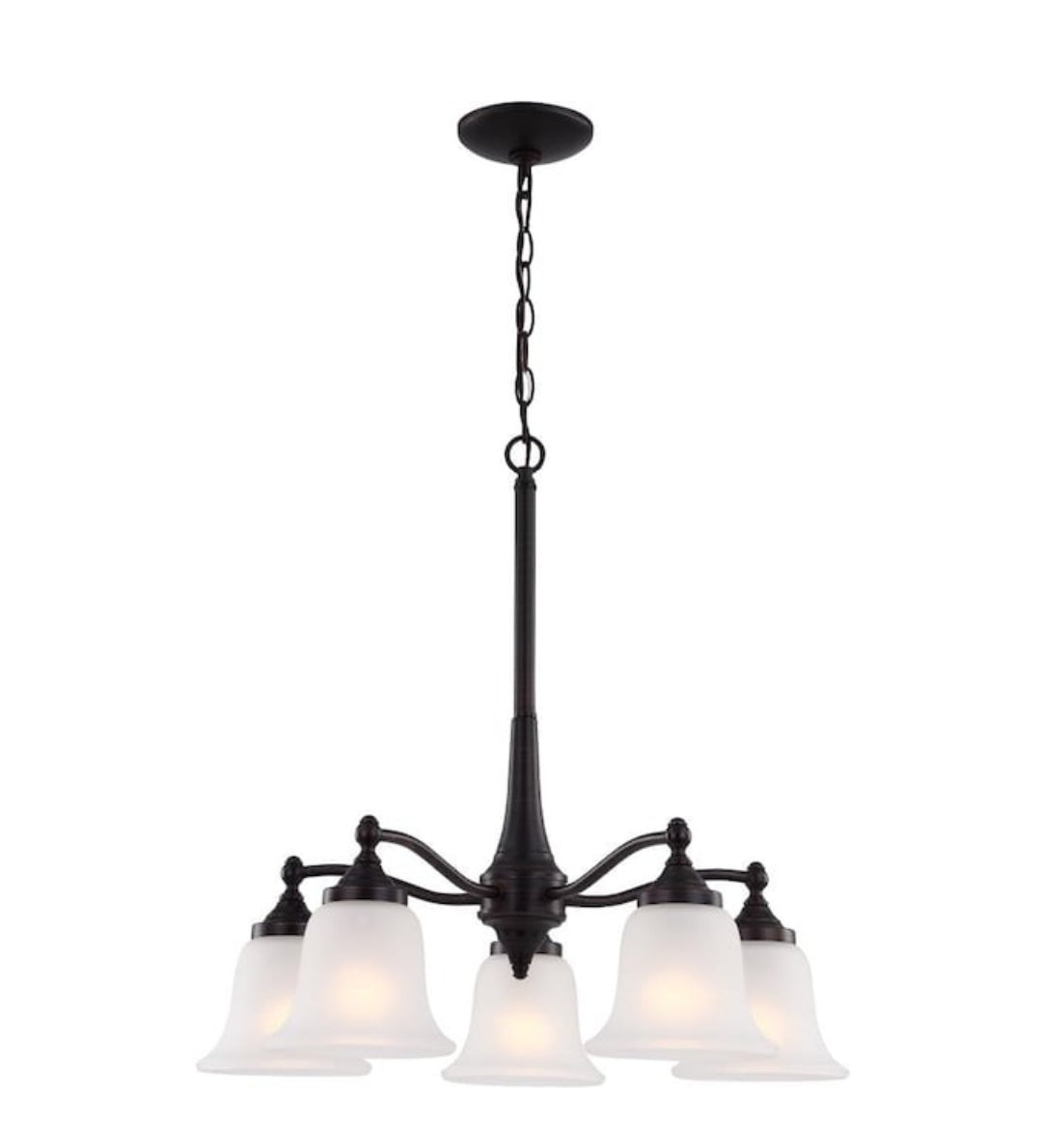 Project Source Roseall 5 -Light Oil-rubbed Bronze Modern/contemporary For Use in Bedrooms, Dining Rooms, Foyers, Kitchens, Living Rooms Chandelier