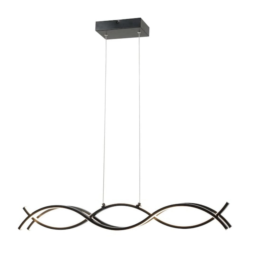 Origin 21 Irvington 2-Light Black Modern/contemporary Integrated LED For Use in Bedrooms, Dining Rooms, Foyers, Kitchens, Living Rooms Chandelier