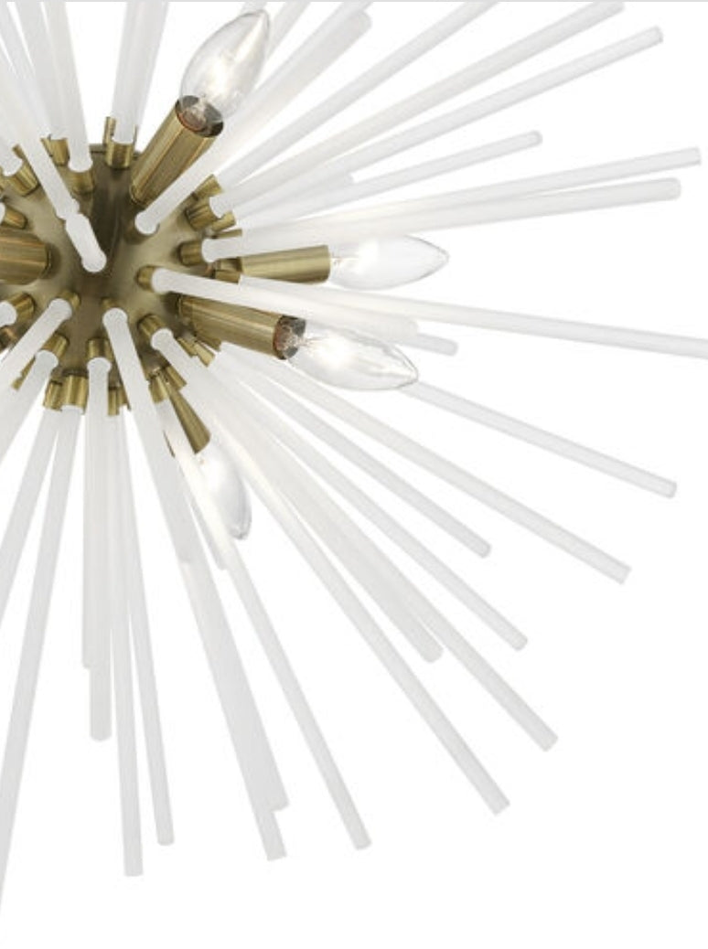 Uptown 8 Light 26 inch Antique Brass Pendant Chandelier Ceiling Light