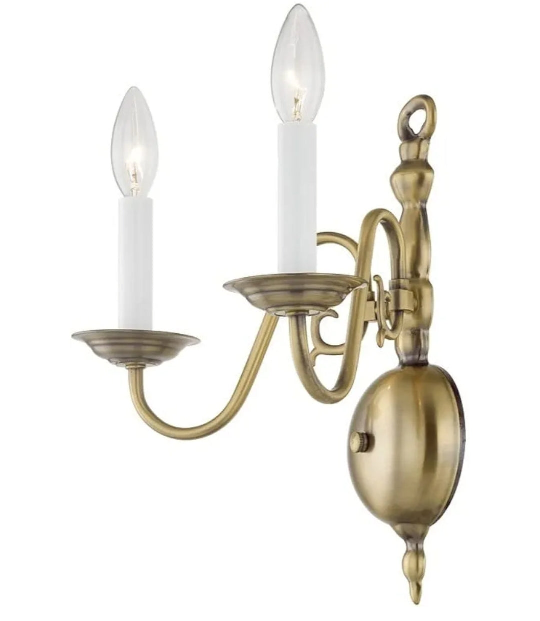 Livex Lighting 5002-02 Williamsburg 2 Light Polished Brass Wall Sconce 13"H