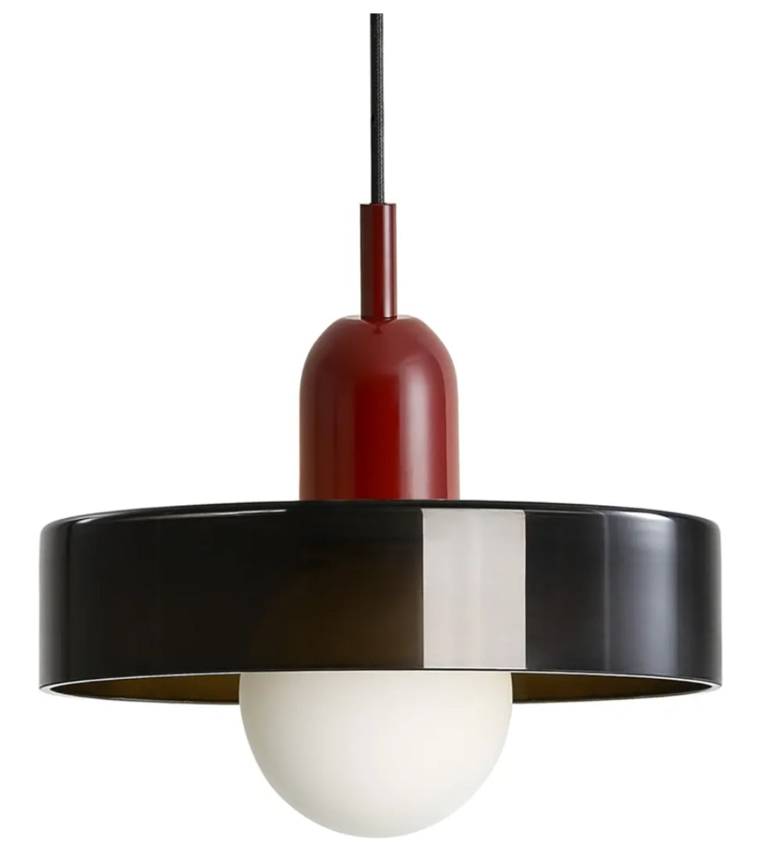 Yunnix Pendant Lights Stained Glass Hanging Light Fixture for Kitchen Dining Room Mid Century Modern Light Living Room Light Fixture Green and Wine