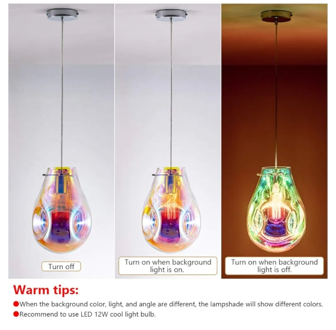 Modern Glass Island Pendant Light Lava Irregular Shape Chic 1 Light Chandelier Colorful Contemporary Hanging Ceiling Lighting for Kitchen Island Living Dining Room Bedroom