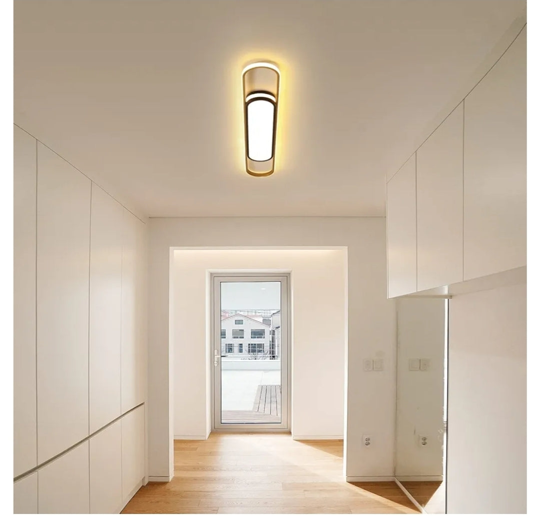 Qcyuui Linear Ceiling Light Modern LED Ceiling Lamp Dimmable Acrylic Ceiling Lighting Fixture with Remote Control for Kitchen Dining Room Cloakroom Hallway(48W/43.3in L)