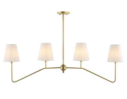 JONATHAN Y JYL7913A Signe 47.5" 4-Light Classic Minimalist Iron Linear LED Pendant, Gold Paintingfor Kitchen Island, Dining Room and Office