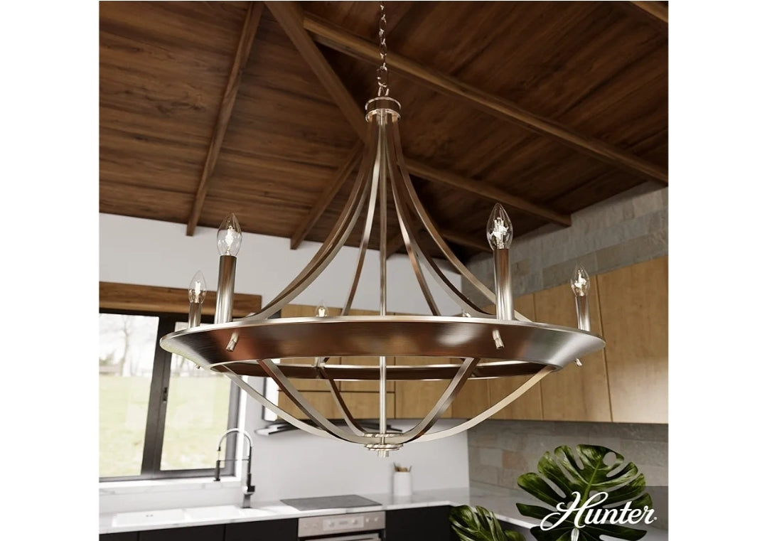 Hunter Fan Company 19415 Perch Point Chandelier, Brushed Nickel