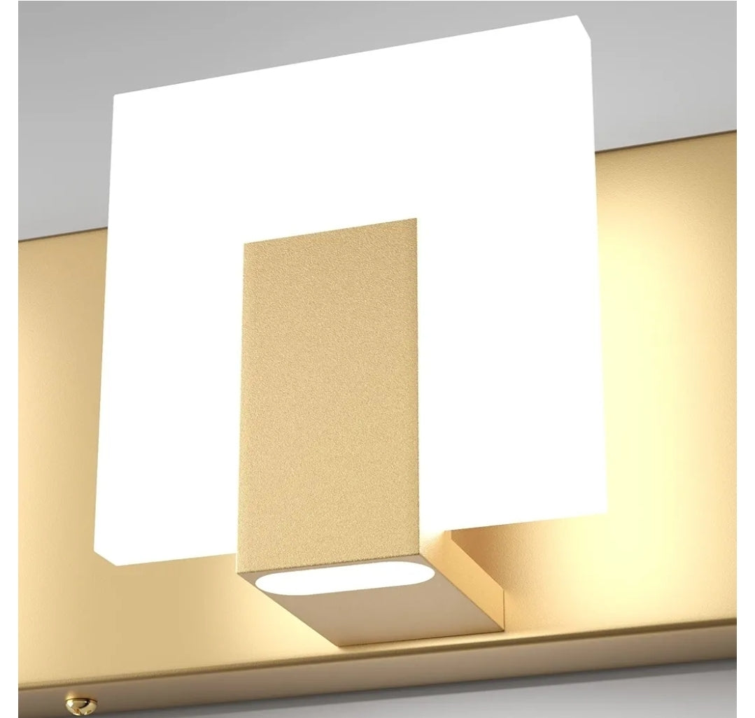 Aipsun Gold Bathroom Vanity Light Fixtures Modern LED 3 Lights Vanity Light for Bathroom Up and Down Wall Light Fixtures 6000K