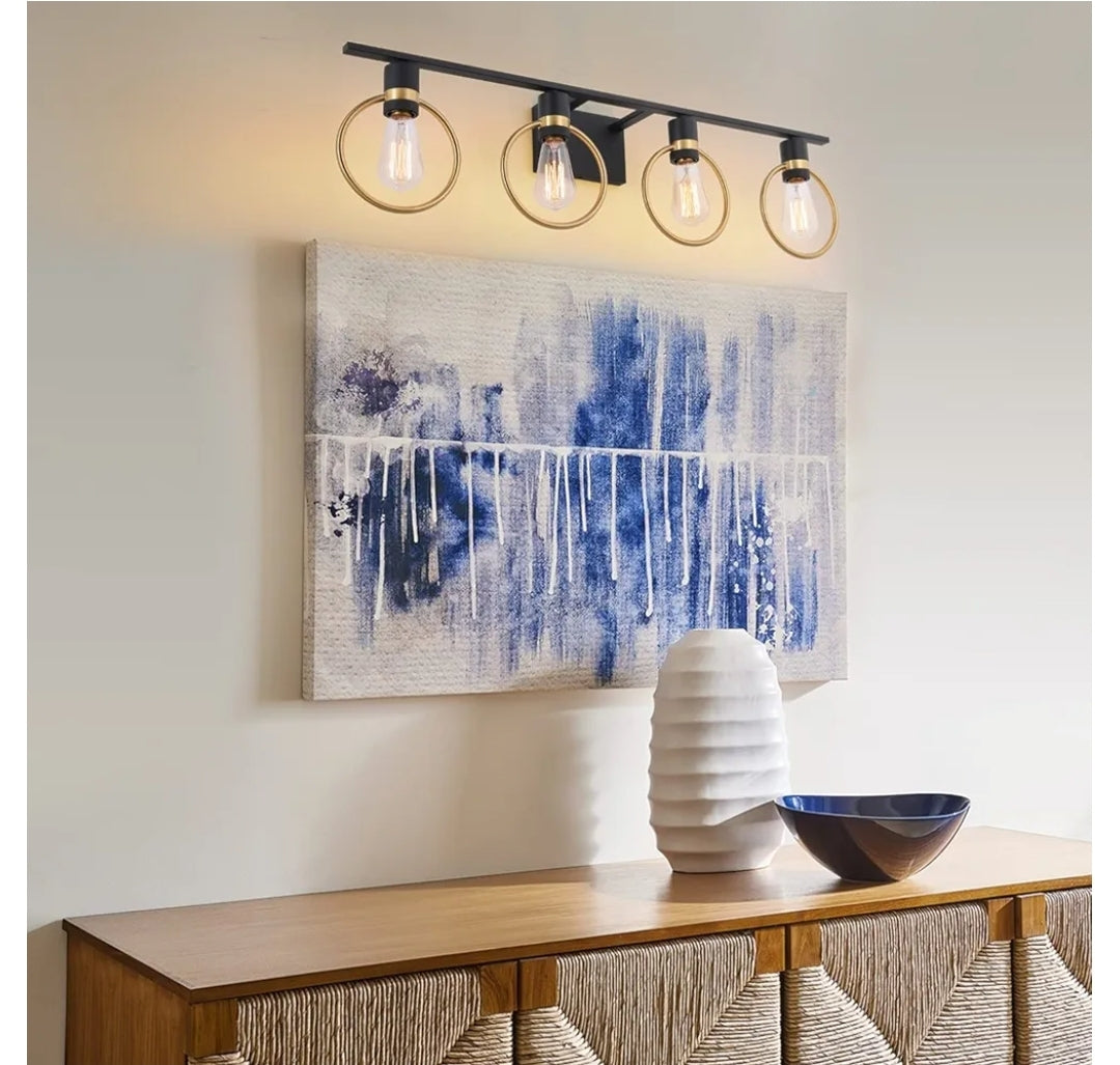 Vanity Light Fixtures, 4-Light E26, Over-Mirror Lighting, Iron, Bathroom, Bedroom, Makeup, Wall Sconce (Bulbs Not Included)