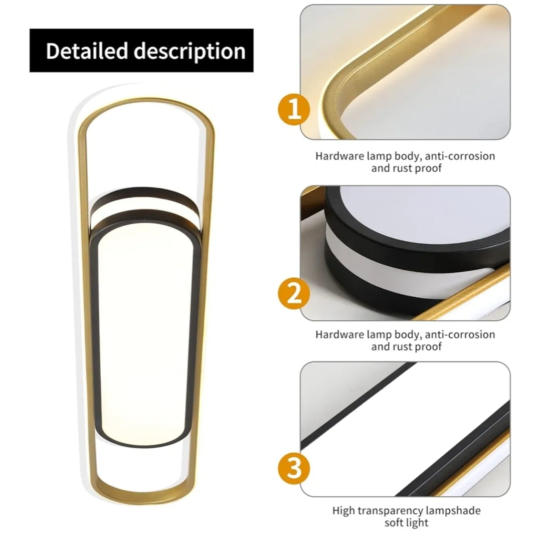 Qcyuui Linear Ceiling Light Modern LED Ceiling Lamp Dimmable Acrylic Ceiling Lighting Fixture with Remote Control for Kitchen Dining Room Cloakroom Hallway(48W/43.3in L)