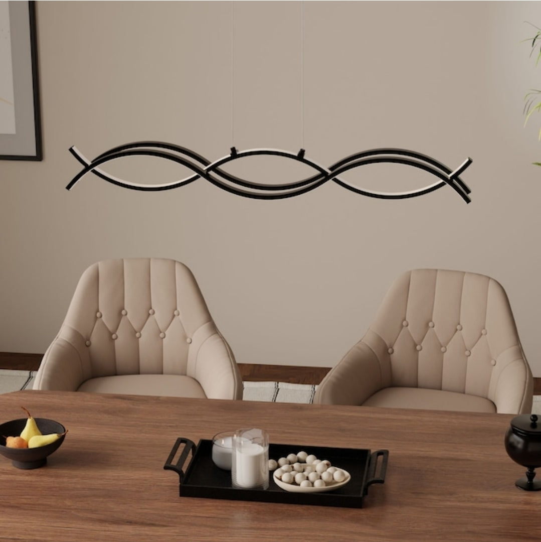 Origin 21 Irvington 2-Light Black Modern/contemporary Integrated LED For Use in Bedrooms, Dining Rooms, Foyers, Kitchens, Living Rooms Chandelier