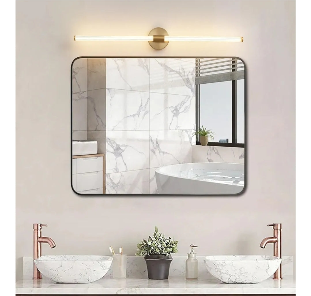 Dimmable LED Bathroom Vanity Lights 360° Full Lighting Bathroom Light Fixtures Over Mirror Vanity Light Bar Modern Wall Sconce Warm Light for Bedroom Living Room - Gold, 39 inch