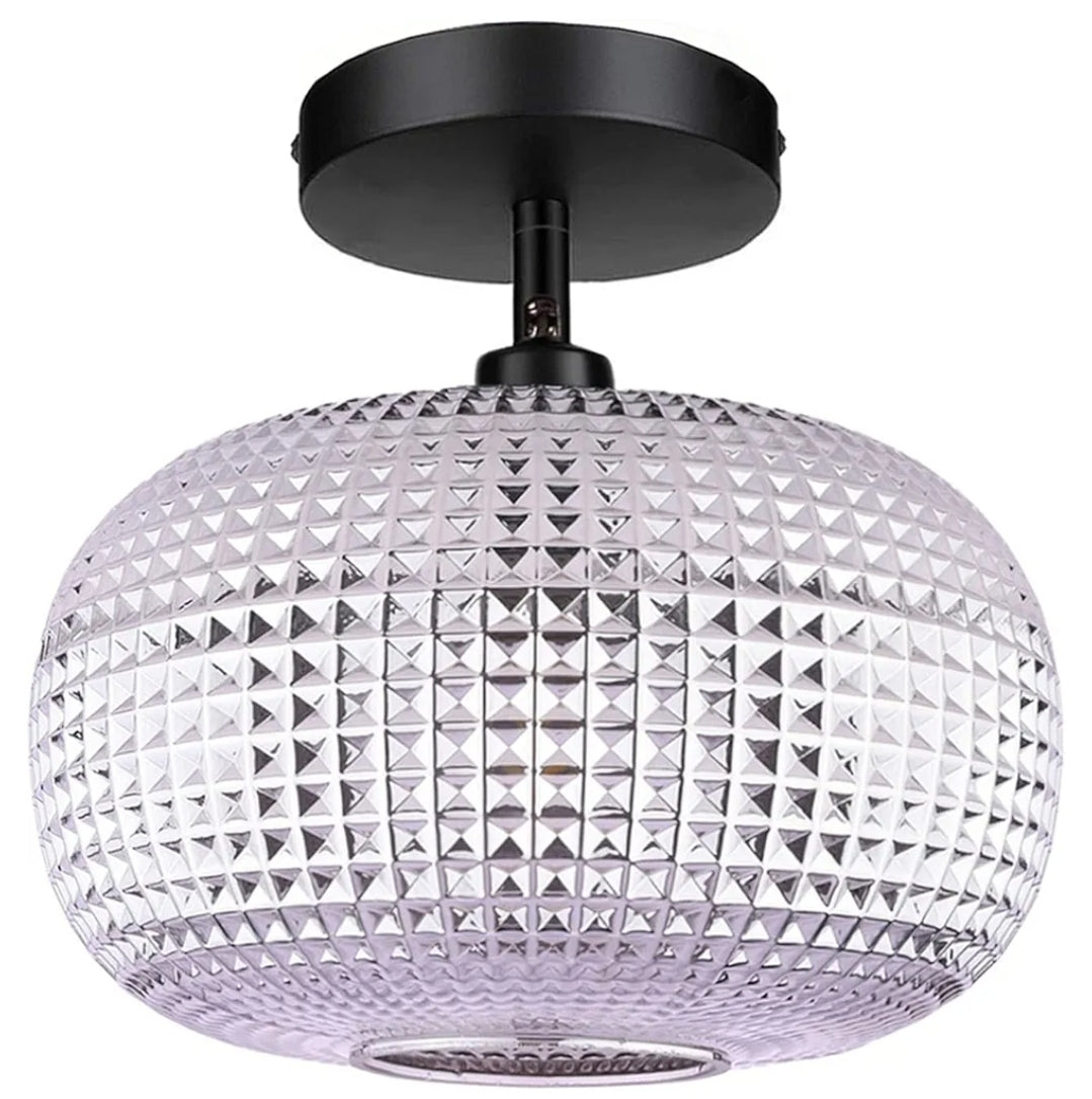 Semi Flush Mount Ceiling Light Fixture,Black Light Fixtures Ceiling Mount,Hallway Light Fixtures,Close to Ceiling Light,Globe Glass Ceiling Light Fixture,Vintage Ceiling Lamp for Bathroom
