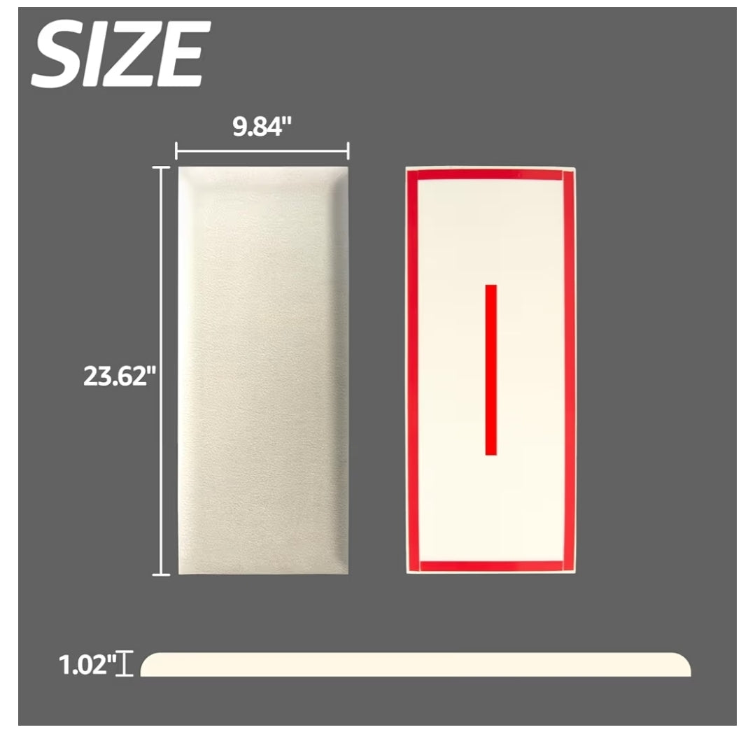 Art3d Peel and Stick Headboard for Full in Velvet Stone, Pack of 6 Panels Sized 9.84" x 23.62", Soundproof Wall Panels 3D, Upholstered Wall Panel