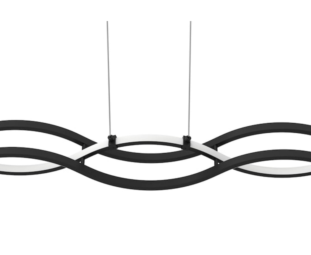 Origin 21 Irvington 2-Light Black Modern/contemporary Integrated LED For Use in Bedrooms, Dining Rooms, Foyers, Kitchens, Living Rooms Chandelier