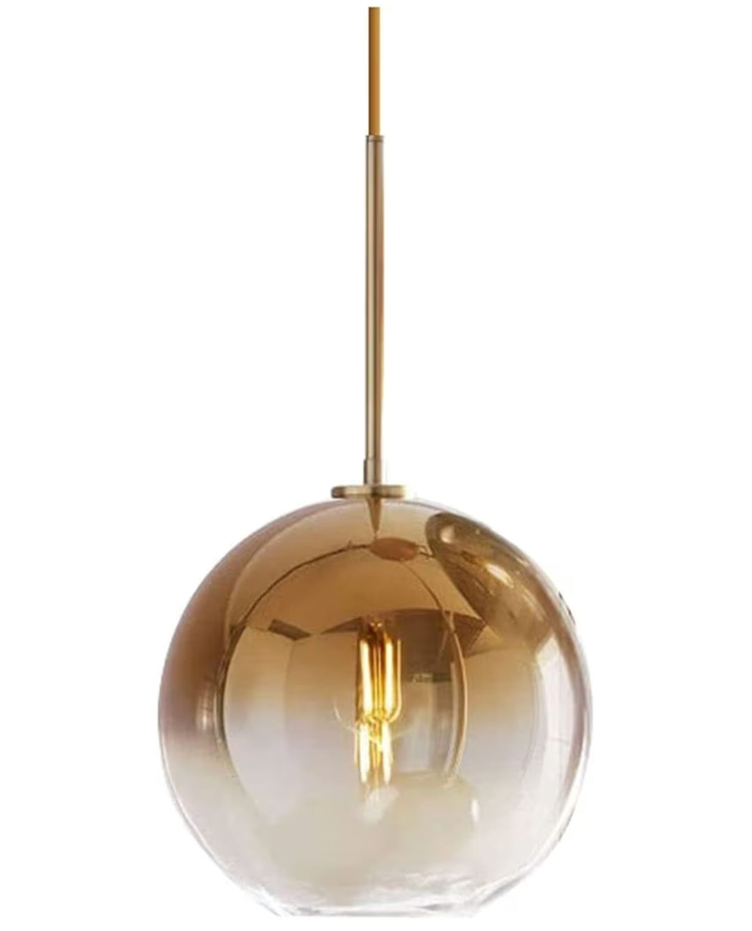 Gradient Color Glass Pendant Light,Modern Glass Hanging Light Chandelier Light (Gold, 30cm)