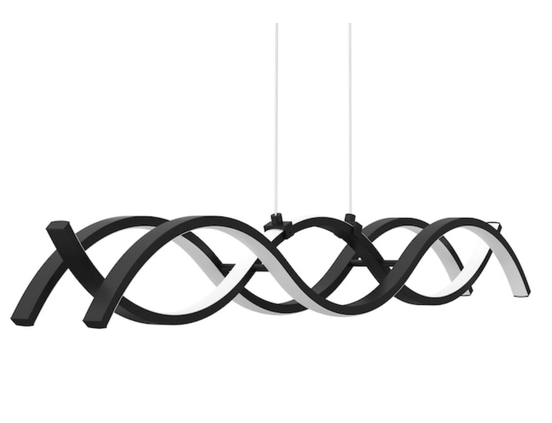 Origin 21 Irvington 2-Light Black Modern/contemporary Integrated LED For Use in Bedrooms, Dining Rooms, Foyers, Kitchens, Living Rooms Chandelier