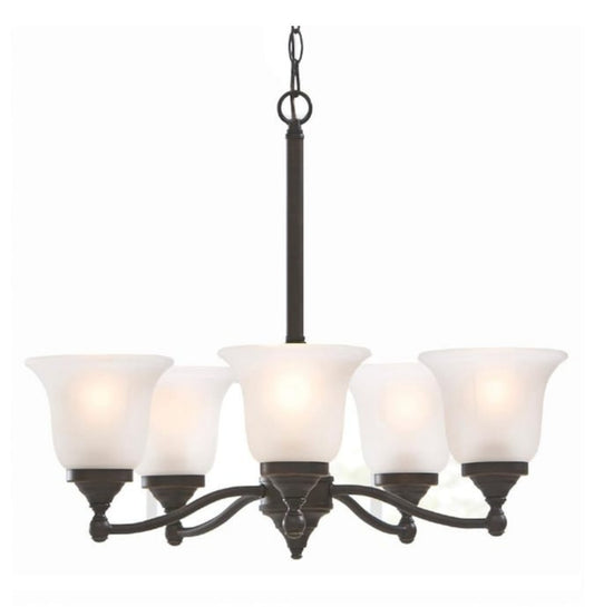 Project Source Roseall 5 -Light Oil-rubbed Bronze Modern/contemporary For Use in Bedrooms, Dining Rooms, Foyers, Kitchens, Living Rooms Chandelier