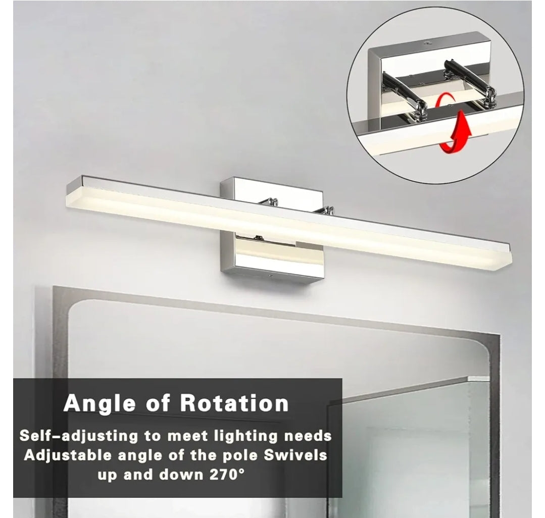 Modern 24" Bathroom Vanity Light Dimmable 14W LED Fixtures for Mirror - Adjustable Chrome 4000K