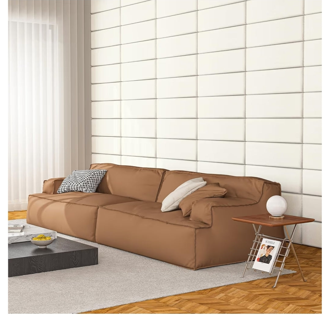 Art3d Peel and Stick Headboard for Full in Velvet Stone, Pack of 6 Panels Sized 9.84" x 23.62", Soundproof Wall Panels 3D, Upholstered Wall Panel