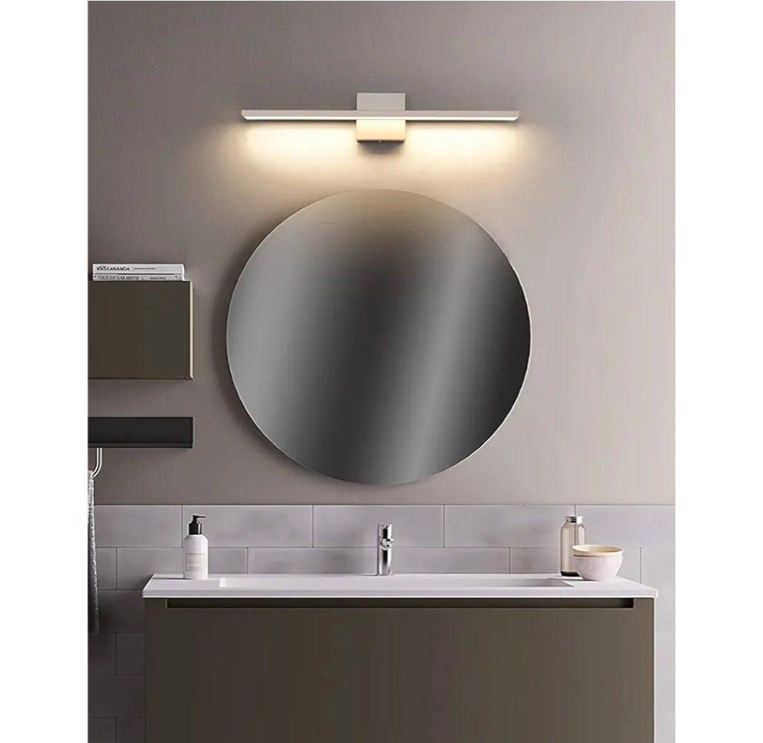 JUSHENG Brushed Nickel Vanity Light Modern Bathroom Light Fixtures Dimmable LED Bar 24 Inch 24W 3000K Warm White