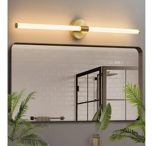 Dimmable LED Bathroom Vanity Lights 360° Full Lighting Bathroom Light Fixtures Over Mirror Vanity Light Bar Modern Wall Sconce Warm Light for Bedroom Living Room - Gold, 39 inch