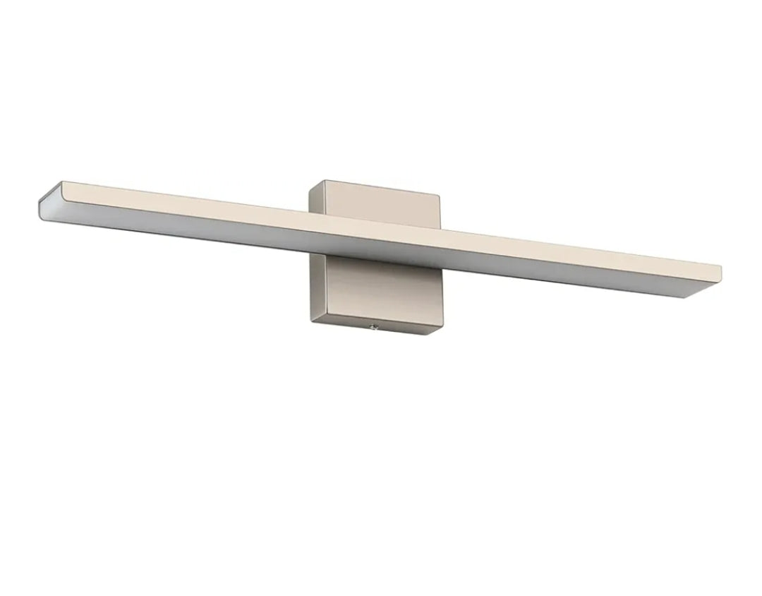 JUSHENG Brushed Nickel Vanity Light Modern Bathroom Light Fixtures Dimmable LED Bar 24 Inch 24W 3000K Warm White