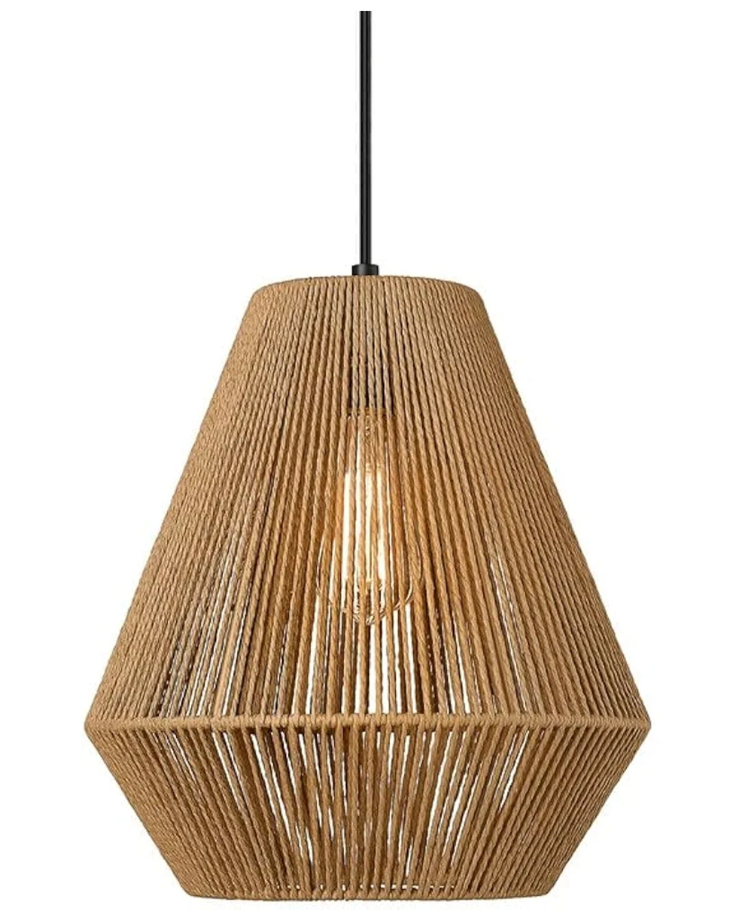 ELYONA Woven Pendant Lights Modern Boho Hanging Lamp with 12" Handwoven Rattan Basket Shade Adjustable Rustic Pendant Light Fixtures for Kitchen Island Farmhouse Dining Room Bar Bedroom Foyer Hallway