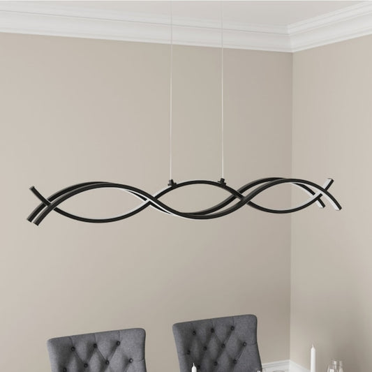 Origin 21 Irvington 2-Light Black Modern/contemporary Integrated LED For Use in Bedrooms, Dining Rooms, Foyers, Kitchens, Living Rooms Chandelier