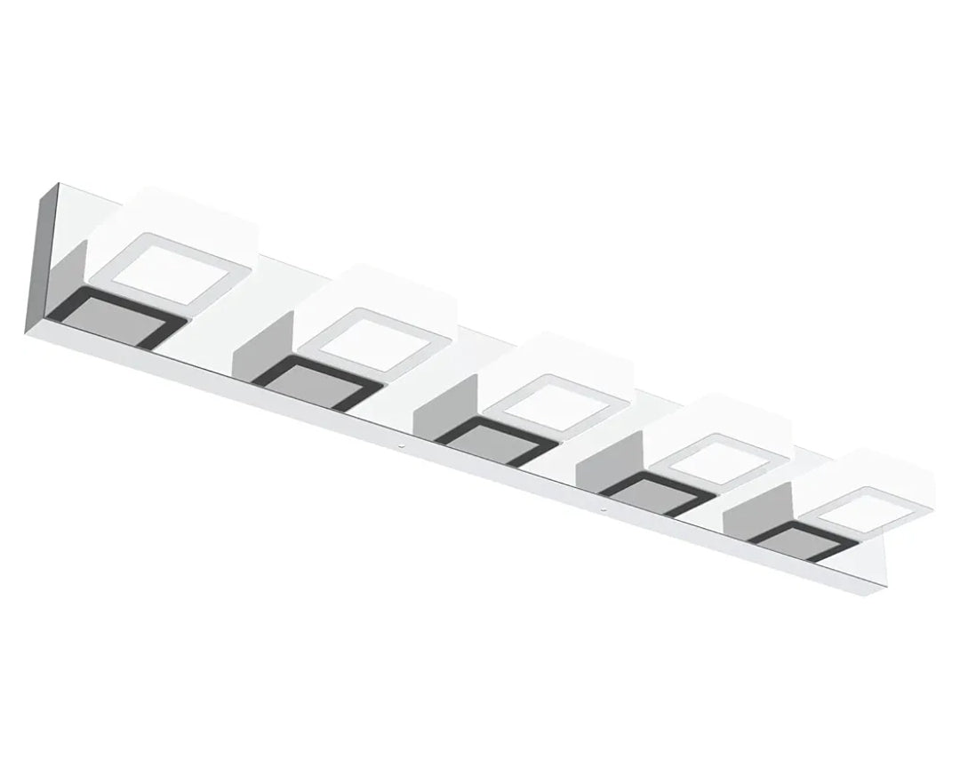 Ralbay LED Bathroom Vanity Lighting Fixtures 5 Lights Acrylic Rotable 360° Modern Bathroom Vanity Light Over Mirror