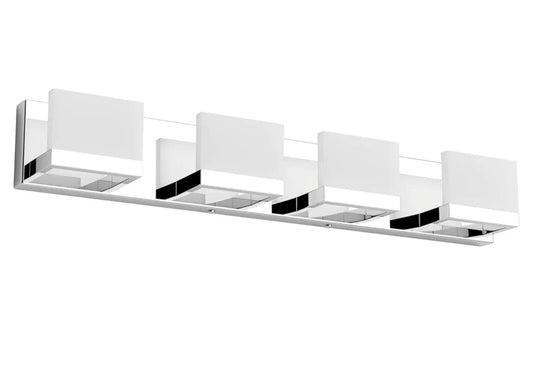 Tipace Dimmable Modern 4 Lights LED Vanity Light for Bathroom Up and Down Chrome Bathroom Wall Light Fixtures Over Mirror(White Light 6000K)