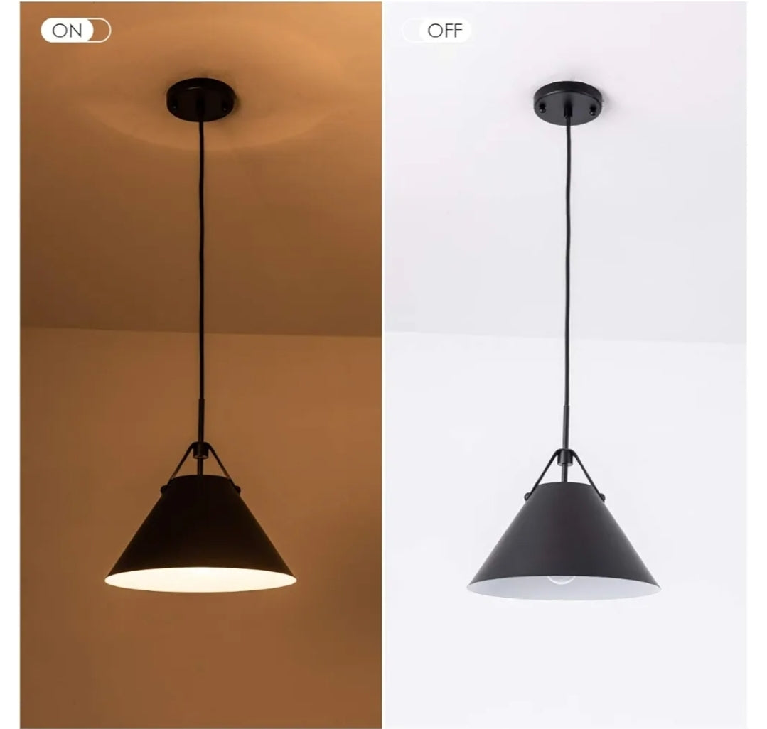 YIFI Black Pendant Light Industrial Metal Hanging Lamp Farmhouse Pendant Lighting for Kitchen Island, Foyer, Hallway, Cafe bar, UL Listed