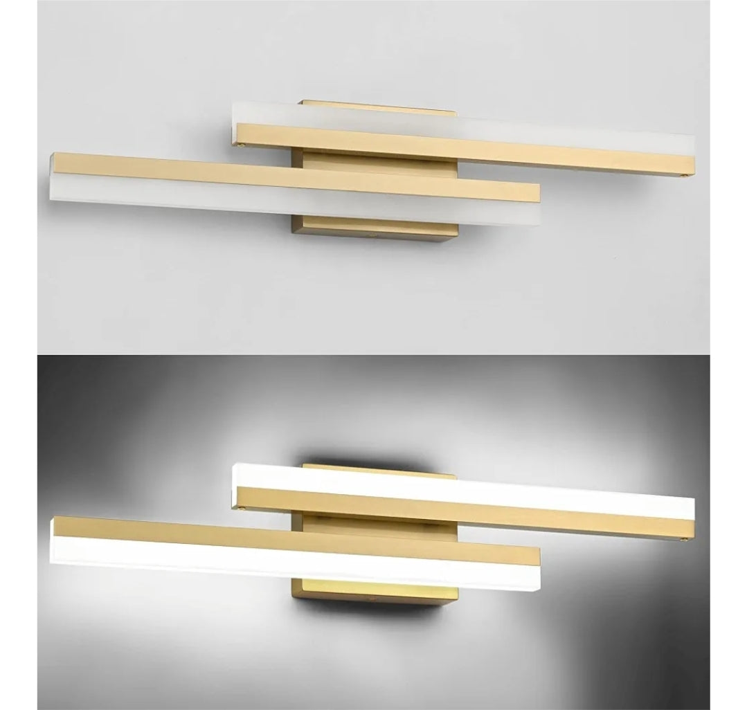 PRESDE Gold Bathroom Light Fixtures Over Mirror 24inch Modern Bathroom Vanity Light LED Vanity Lighting Bar Dimmable