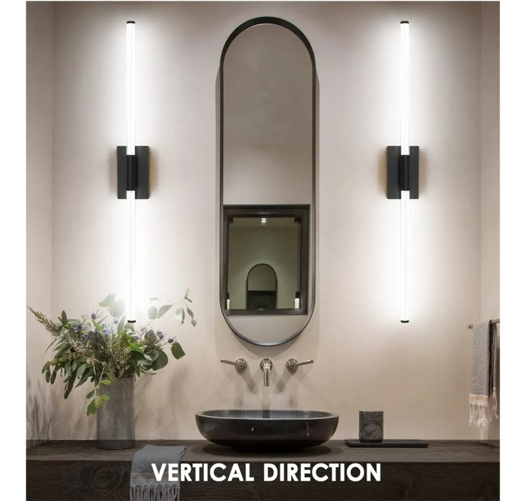 40 inch Modern Black LED Vanity Light Bathroom Light Fixtures Over Mirror Modern Wall Bar Light Wall Sconce Vanity Lighting 5500K 32W for Bathroom, Bedroom, Hallway, Kitchen