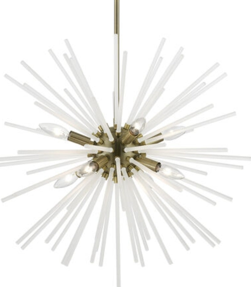 Uptown 8 Light 26 inch Antique Brass Pendant Chandelier Ceiling Light
